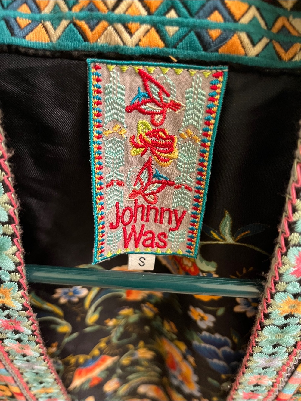 NWOT Johnnny Was reversible Velvet Floral Embroidered oversized kimono Sz small - Picture 2 of 6